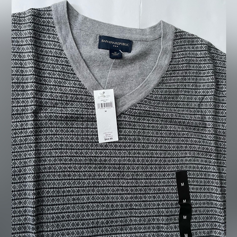 Banana Republic Black and Gray Knit Top